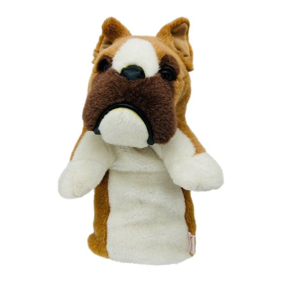 Vintage Golf Club Headcover Toys by Daphne Boxer Bulldog Brown White Plush - Picture 1 of 8